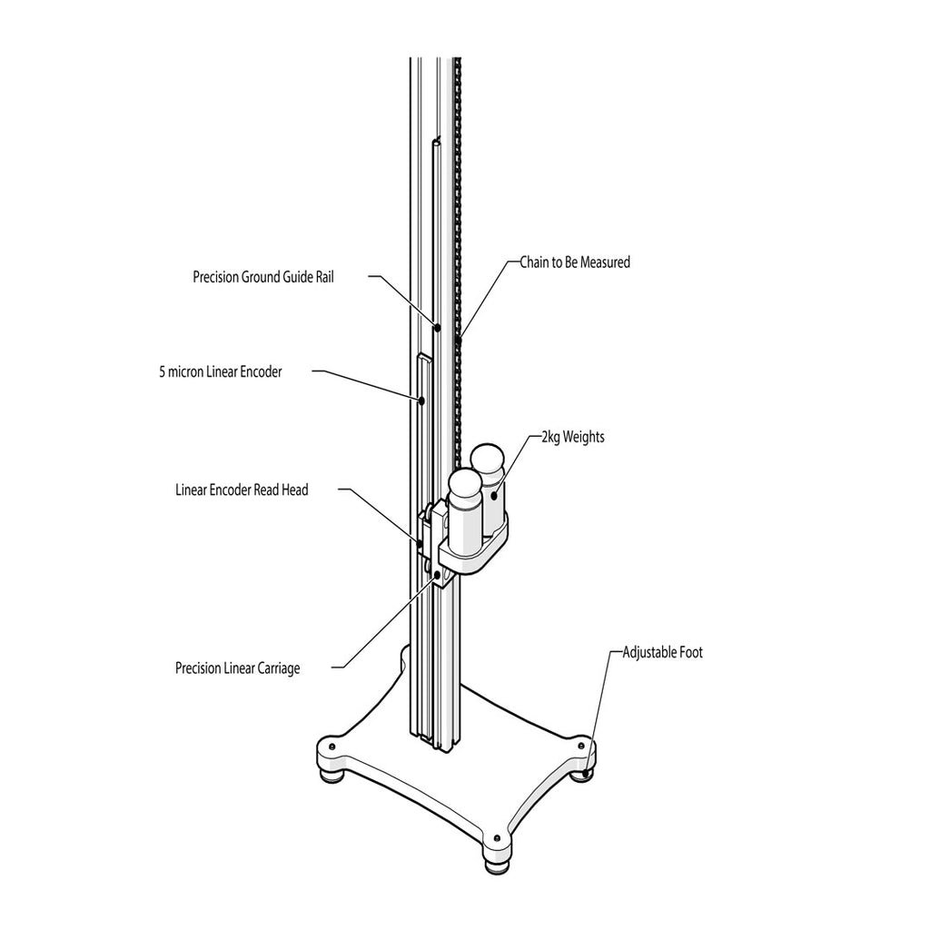Precision Bicycle Chain Measurement Rig
