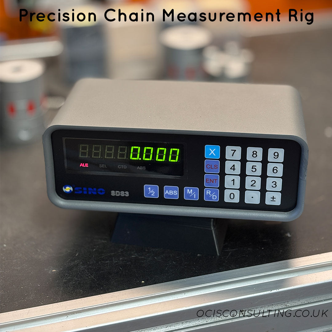 Precision Bicycle Chain Measurement Rig